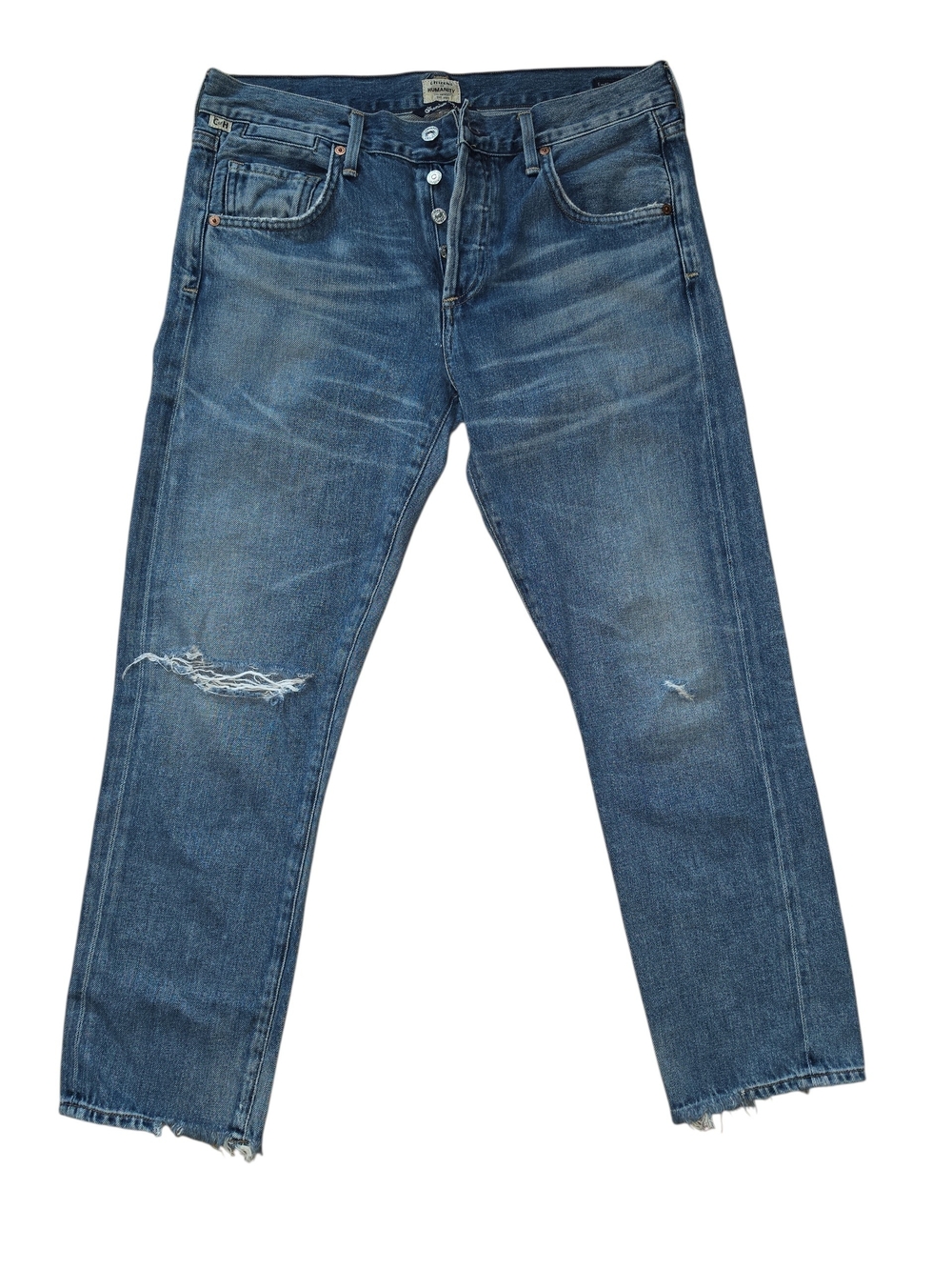 CITIZENS OF HUMANITY Slim Boyfriend Emerson Jeans Ripped Knee 27 VGUC